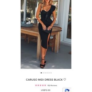 Caruso Midi Dress Black size small by Hello Molly